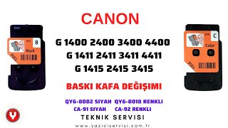 Canon PIXMA G Serisi Baskı Kafası Değişimi 520014711472 Hatası Çözümü [upl. by Opalina]