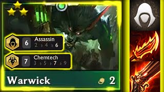 3 Star Warwick ⭐⭐⭐ 6 Assassin 7 Chemtech  TFT Set 65 [upl. by Pietro]