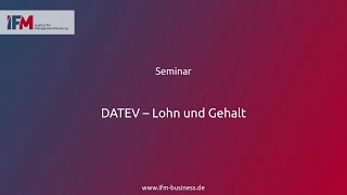 DATEV – Lohn und Gehalt  Seminar [upl. by Asilegna]