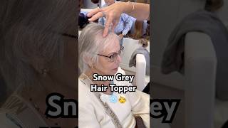 Snow Grey 🤍 hairtopper greyhair thinhair thinhairsolutions tutorial grayhair thinninghair [upl. by Bruning77]