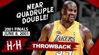 Shaquille ONeal EPIC Game 2 Highlights vs 76ers 2001 Finals  28 Pts 20 Reb 9 Ast 8 Blocks [upl. by Killigrew]