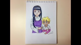 DRAWING ANIME EP 12 quothinata and borutoquot [upl. by Yanrahc]