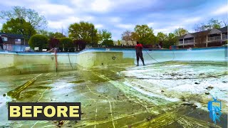 can it be restored   EP 6  Pool Transformation  Timelapse  pressure washing [upl. by Macleod310]