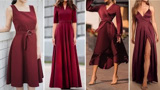 Burgundy Dresses Burgundy Red Dress Collection Elegant Casual Dresses For All Events and Seasons [upl. by Azenav641]