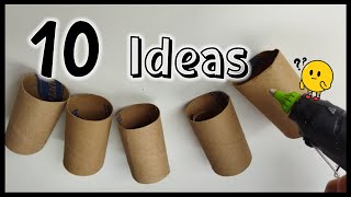 10 GENIALES IDEAS CON TUBOS DE PAPEL  Manualidades con rollos de papel  Crafts with paper tubes [upl. by Paley987]