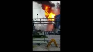 Raw Plant fire in Pasadena [upl. by Vassaux312]