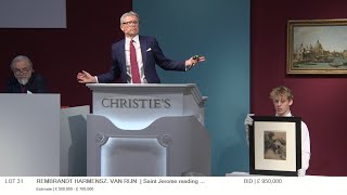 Auction Highlight Watch Bidding Battle for Rembrandt Print from the Sam Josefowitz Collection [upl. by Fem]