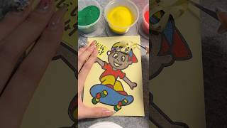 Skateboarding is a little boy satisfying sandpainting relaxing [upl. by Hilar]