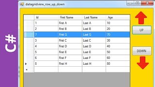 C  How To Move DataGridView Selected Row UP and DOWN In C  with source code [upl. by Saile]