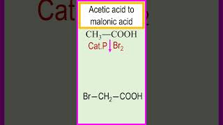 Aliphatic transformation aceticCH3COOH acid to malonic acidHOOCCH2COOH chemistry [upl. by Carlee]