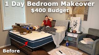 DIY Bedroom Makeover on a 400 Budget  Renter Friendly No Demo Small Bedroom Decorating Ideas [upl. by Aynuat]