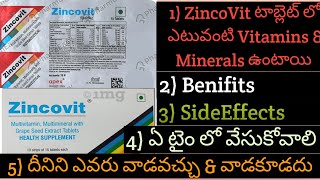 ZincoVit Tablet Benifitsuses in telugu  Zinc tablet SideEffects  Zinc rich foods [upl. by Onileba]