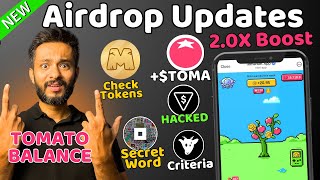 Tomarket New 20X Boost Airdrop  Tomato Balance Removed  Check Memefi Tokens  Goats Airdrop [upl. by Neeuq]