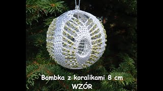 Bombka Pawie Oczko z koralikami 8 cm na szydełku wzór CROCHET BALL [upl. by Dayle673]