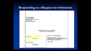 Introduction to Discovery Part 3 Responding to Requests for Admissions [upl. by Flore]