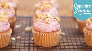 Cherry Bakewell Cupcake Recipe  Cupcake Jemma [upl. by Worth]