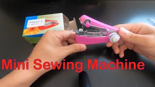 Mini Handheld Stapler Sewing Machine how it works for chain stitch review [upl. by Llebyram]