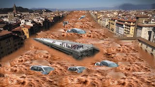 Alluvione Toscana Firenze Prato Italia  Alluvione Italia 2023 [upl. by Riddle]