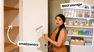 ULTIMATE PANTRY MAKEOVER W MAX STORAGE BUDGET FRIENDLY custom DIY organization solutions [upl. by Annoiek]