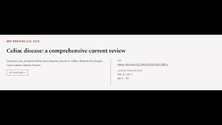 Celiac disease a comprehensive current review  RTCLTV [upl. by Toma]