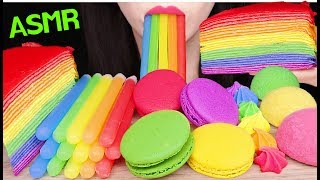 ASMR NIKLNIP WAX STICK BUBBLES RICE CAKES CREPE CAKE 닉클립 왁스 스틱 크레이프 케이크 먹방 EATING SOUNDS [upl. by Lugar]