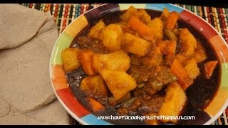 Ethiopian Food  Vegetable Wot wat wet Recipe  Stew Amharic English Injera Pumpkin Duba Berbere [upl. by Aikan133]