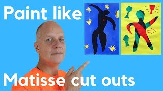 How to paint like Matisse cut outs Matisse Icarus  Matisse swimming pool [upl. by Dranyer959]