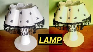 How To Make Table Lamp Form Thermocol Glass  Best Out Of Waste  Easy Craft [upl. by Aner594]