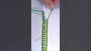 💥Latest satisfying 💚 border line design hand embroidery easy tutorial🔥🔥 [upl. by Tirrej]