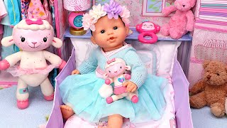 Day in nursery with baby doll PLAY DOLLS [upl. by Ecnarepmet]