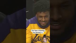 NBA Lakers vs Warriors LeBron amp Bronny James nba basketball lakers melvingordon lebronjames [upl. by Yeldua225]