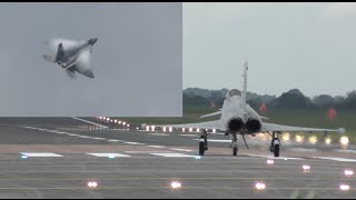 Hold your breath guys F22 Raptor vs Typhoon Eurofighter takeoff and some flying display highlights [upl. by Liederman]