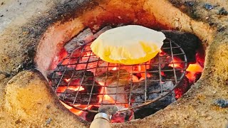 desi jharkhandi gana koyla chulha desifood bread [upl. by Tihw]