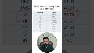 IBPS SO Marketing Final Cutoff ibpssomarketing ibpssomarketingofficer [upl. by Ezar]