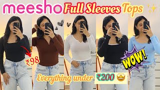 BEST Meesho Full Sleeves Tops Haul under ₹200 😍 Meesho Tops Haul  Meesho Haul  Jasmin Kaur 🌸 [upl. by Lewse]