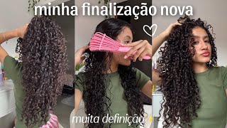 minha finalização atualizada  muita definição e volume  testando creme novo🎀 [upl. by Ahsiekam]