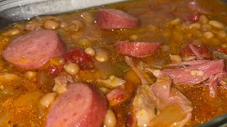 Sausage and Navy Bean Soup Slow Cooker Recipe [upl. by Yeldarb]