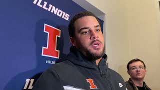 Nebraska postgame Illini OL Isaiah Adams [upl. by Arlan]