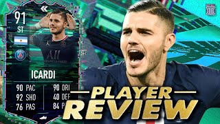 91 FLASHBACK ICARDI PLAYER REVIEW FLASHBACK ICARDI SBC  FIFA 22 ULTIMATE TEAM [upl. by Packston]