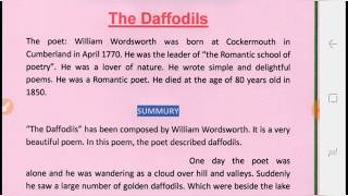 The Daffodils by William Wordsworth Summary in Hindithe daffodils by william worsdswoth summury [upl. by Acinoed]