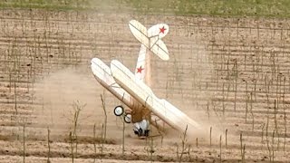 RC AIRPLANE CRASH  POLIKARPOV PO2  Model sports meeting Bölsdorf Germany 2015 1080p50fpsHD [upl. by Scully]