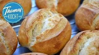 Die besten Brötchen backen ganz einfach  ohne kneten  no knead  Thomas kocht [upl. by Eryn560]