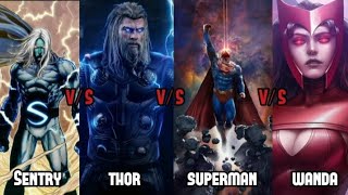 Sentry vs Thor vs Superman vs Wanda  Sentry origin  powers and feats  Is he most powerful supe [upl. by Ettevets423]