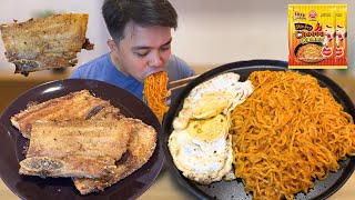 SPICY CHEESY NOODLES  PORK BELLY MUKBANG  Eating Sounds  Mukbang Philippines [upl. by Kizzie]