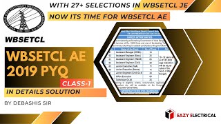 WBSETCL AE Previous Year Solution 2019 I WBSETCL AE Recruitment 2023 I Assistant Engineer Electrical [upl. by Shimkus]