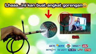 GOKIL ‼️ CARA BUAT ANTENA TV ANALOG amp DIGITAL SEDERHANA DARI SEROK GORENGAN [upl. by Carilyn164]