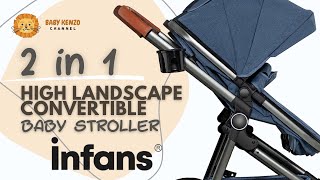 2 in 1 High Landscape Convertible Baby Stroller  Newborn Reversible Bassinet Pram 👶 [upl. by Nowed]