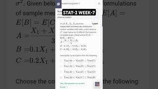 STATISTICS 2 WEEK7 GRADED ASSIGNMENT IITM [upl. by Aytac]