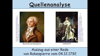 Quellenanalyse einer Rede von Robespierre vom 04121792 Französische Revolution [upl. by Schramke]