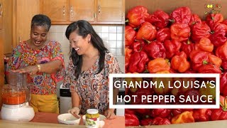 How To Make Traditional Caribbean Pepper Sauce Grandma Louisas Hot Sauce Recipe [upl. by Ial]